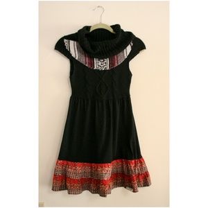 Knit, mixed printed dress